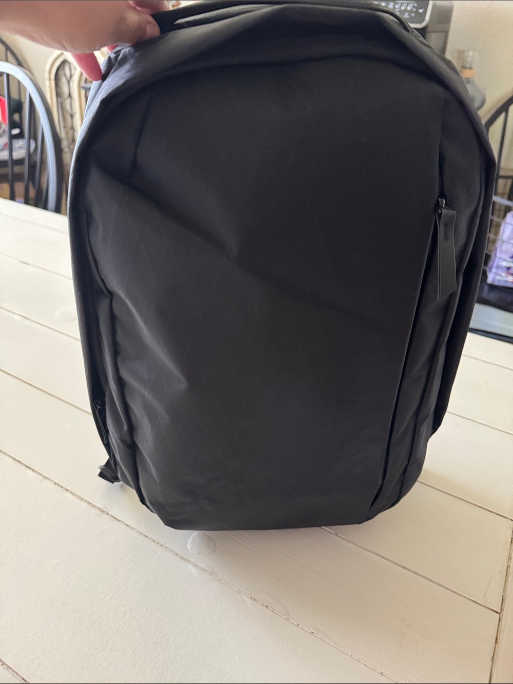 NWOT ALPAKA Black Backpack Sleek Everyday Carry Orange interior mult. Pockets
